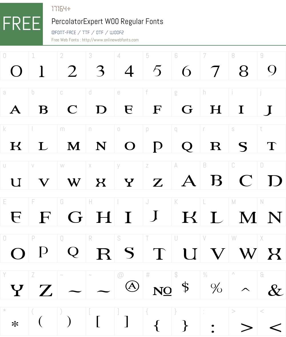 Percolator Font Screenshots