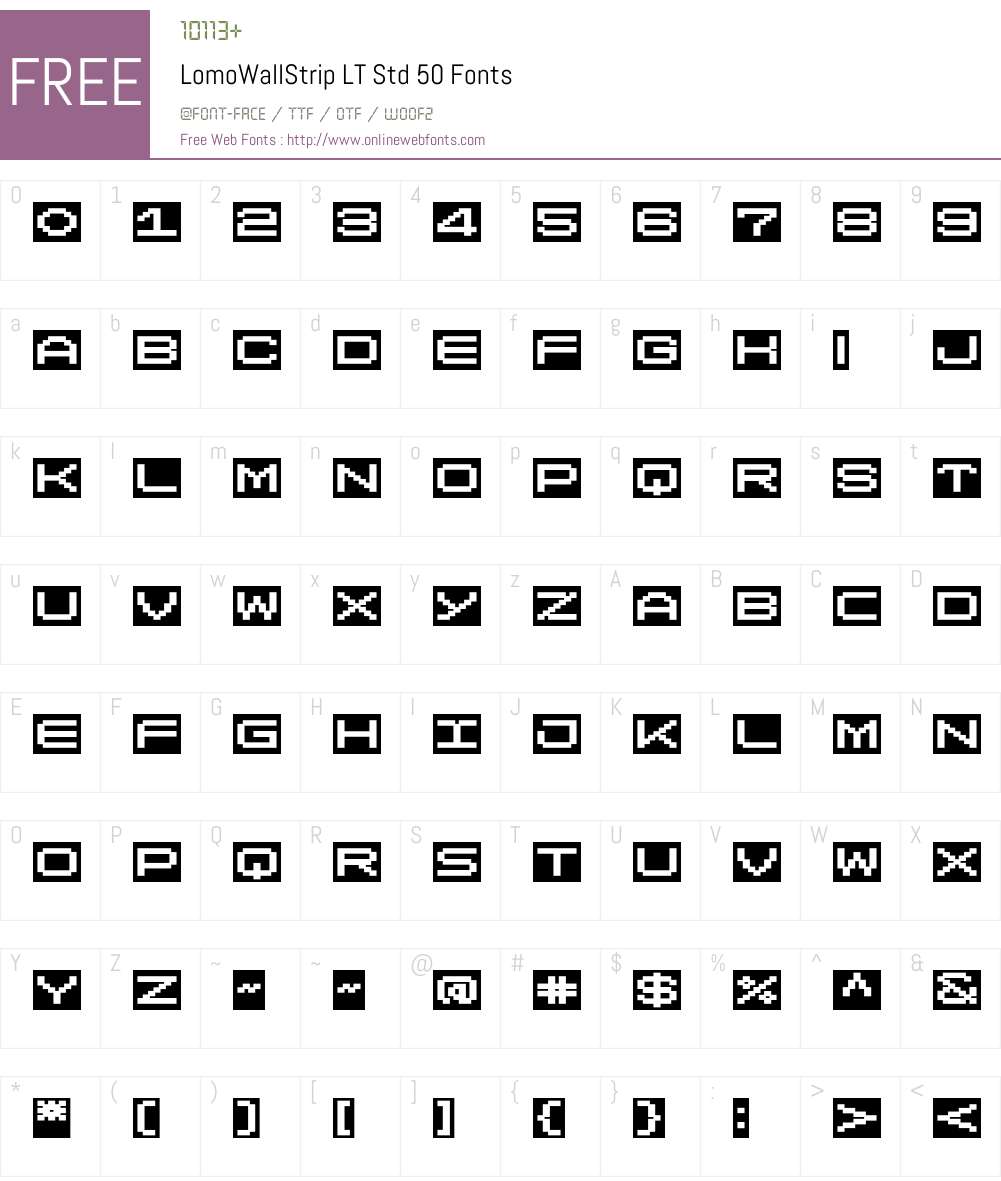 LomoWallStrip LT Std 50 Font Screenshots
