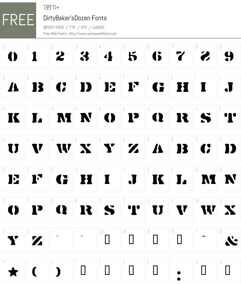 DirtyBaker'sDozen Font Screenshots