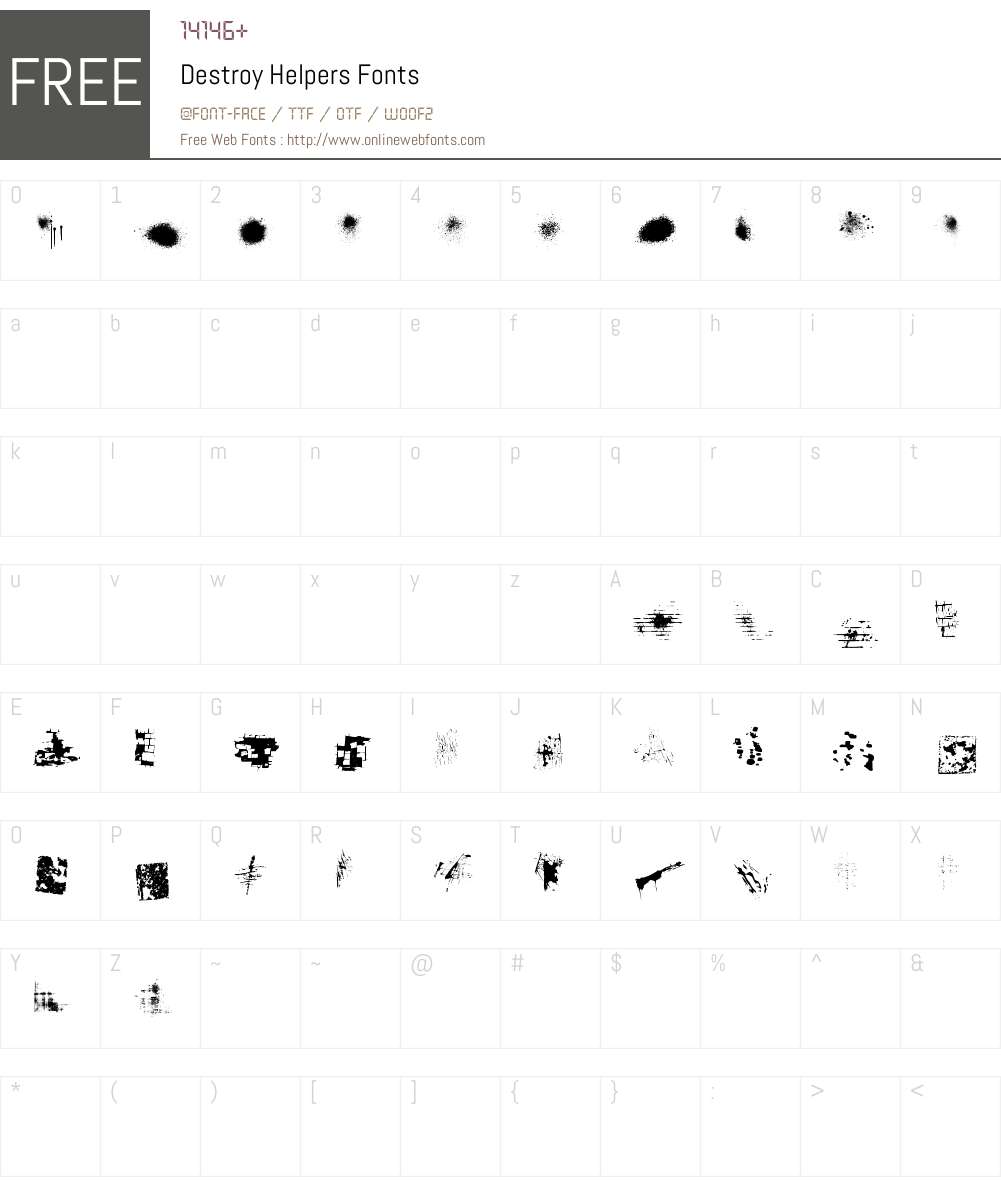 Destroy Helpers Font Screenshots