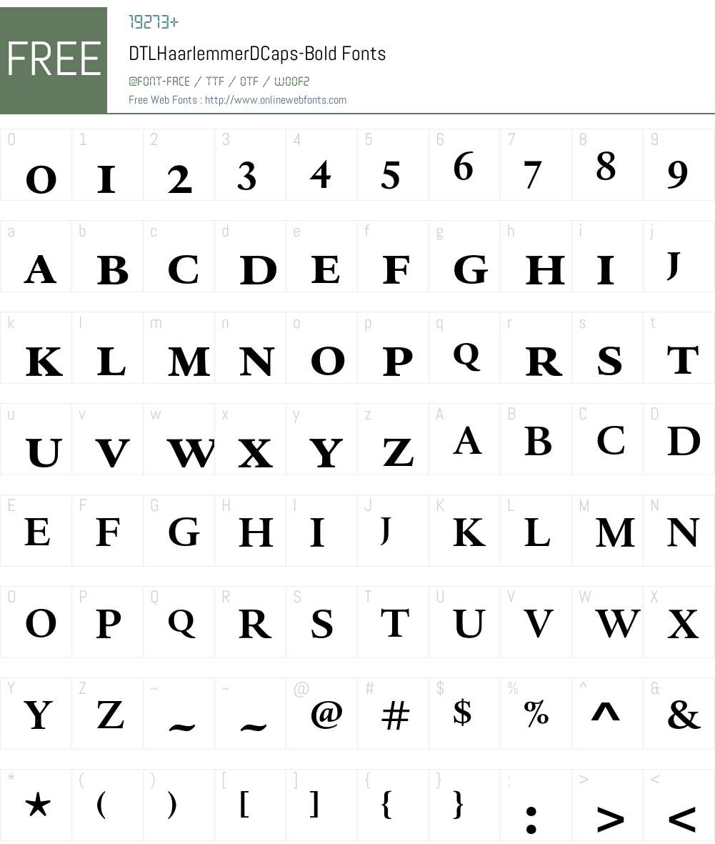 DTLHaarlemmerDCaps Font Screenshots