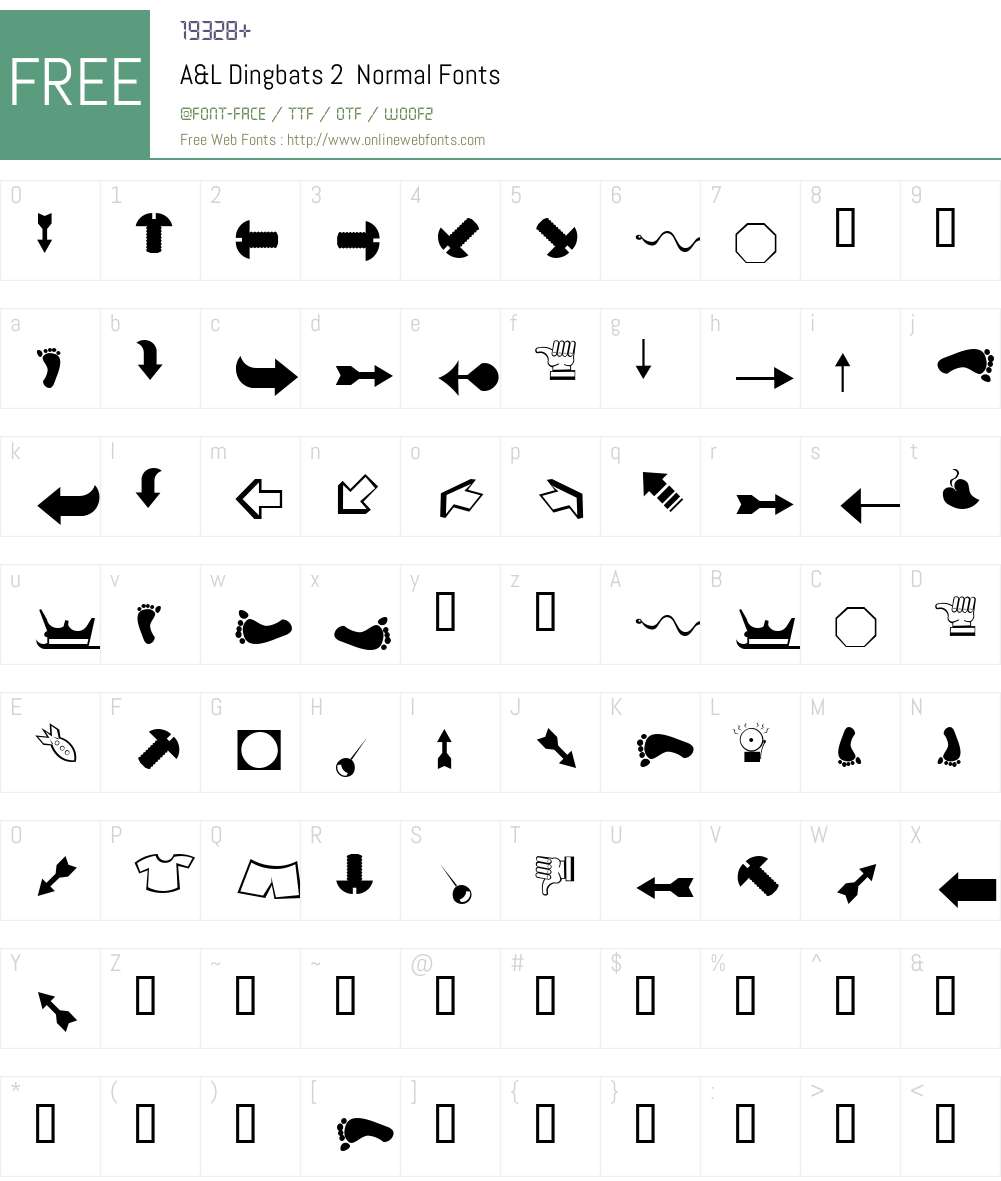 A&L Dingbats 2 Font Screenshots