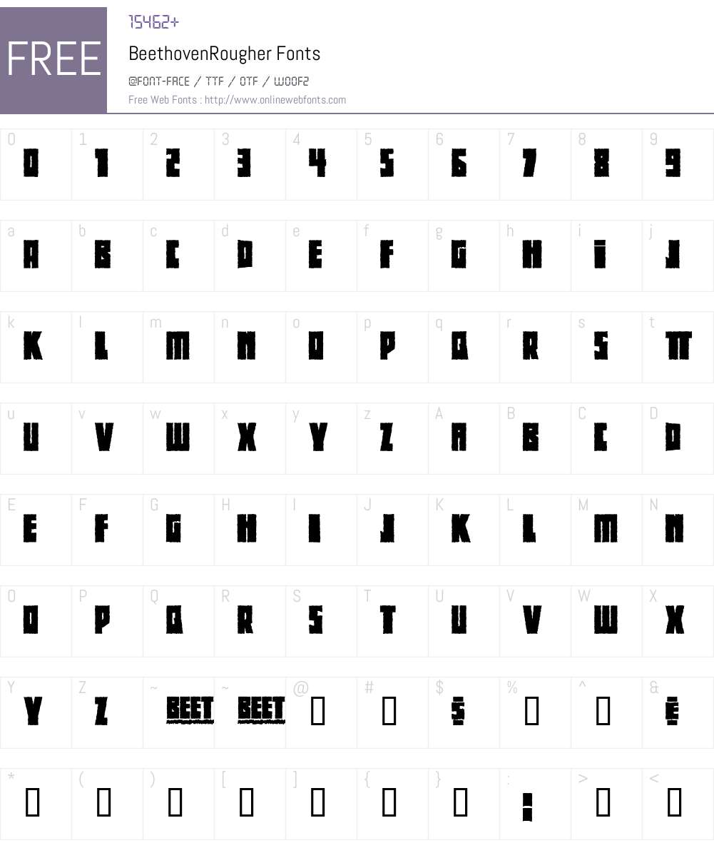 BeethovenRougher Font Screenshots