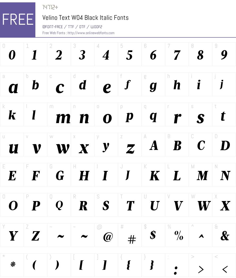 Velino Text Font Screenshots