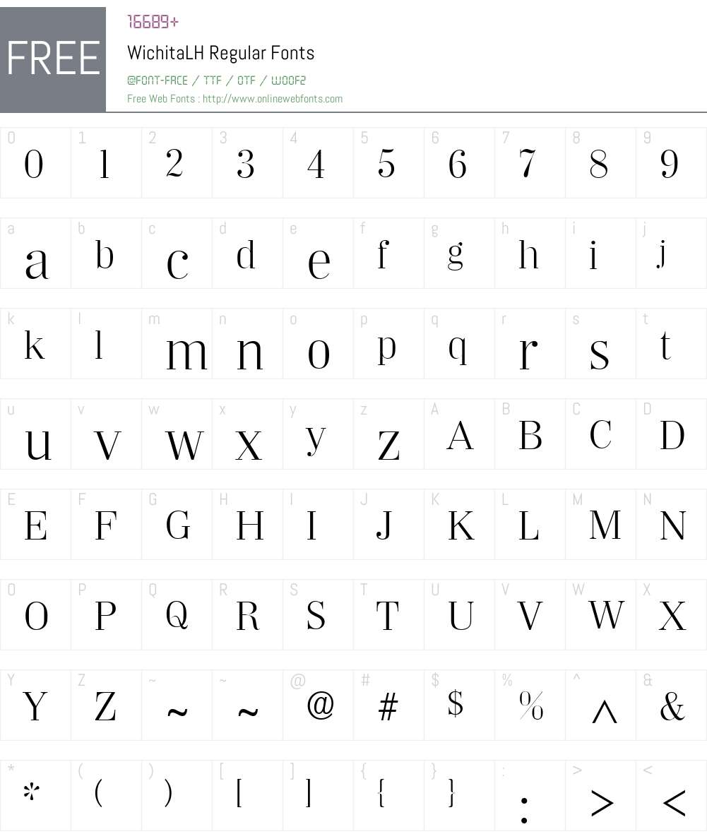 WichitaLH Font Screenshots
