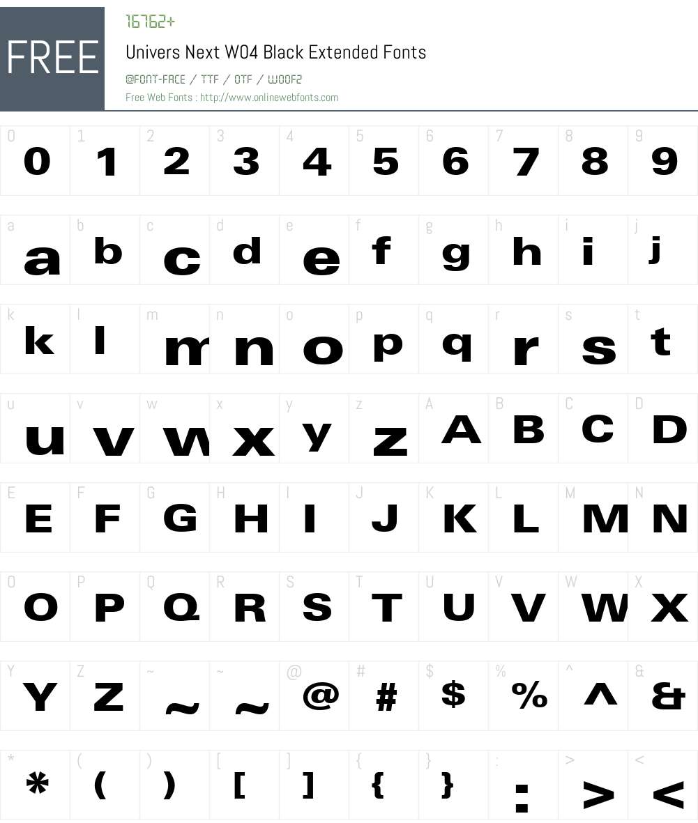 UniversNextW04-BlackExt Font Screenshots