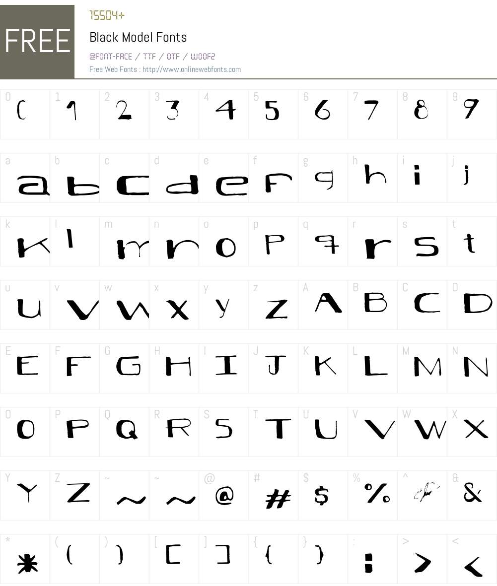 Black Model Font Screenshots