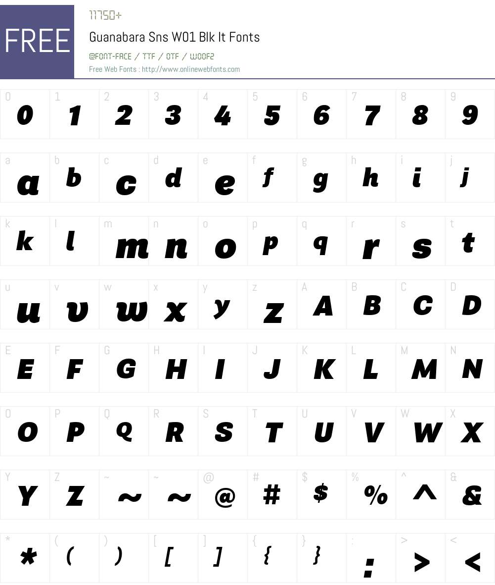 GuanabaraSnsW01-BlkIt Font Screenshots