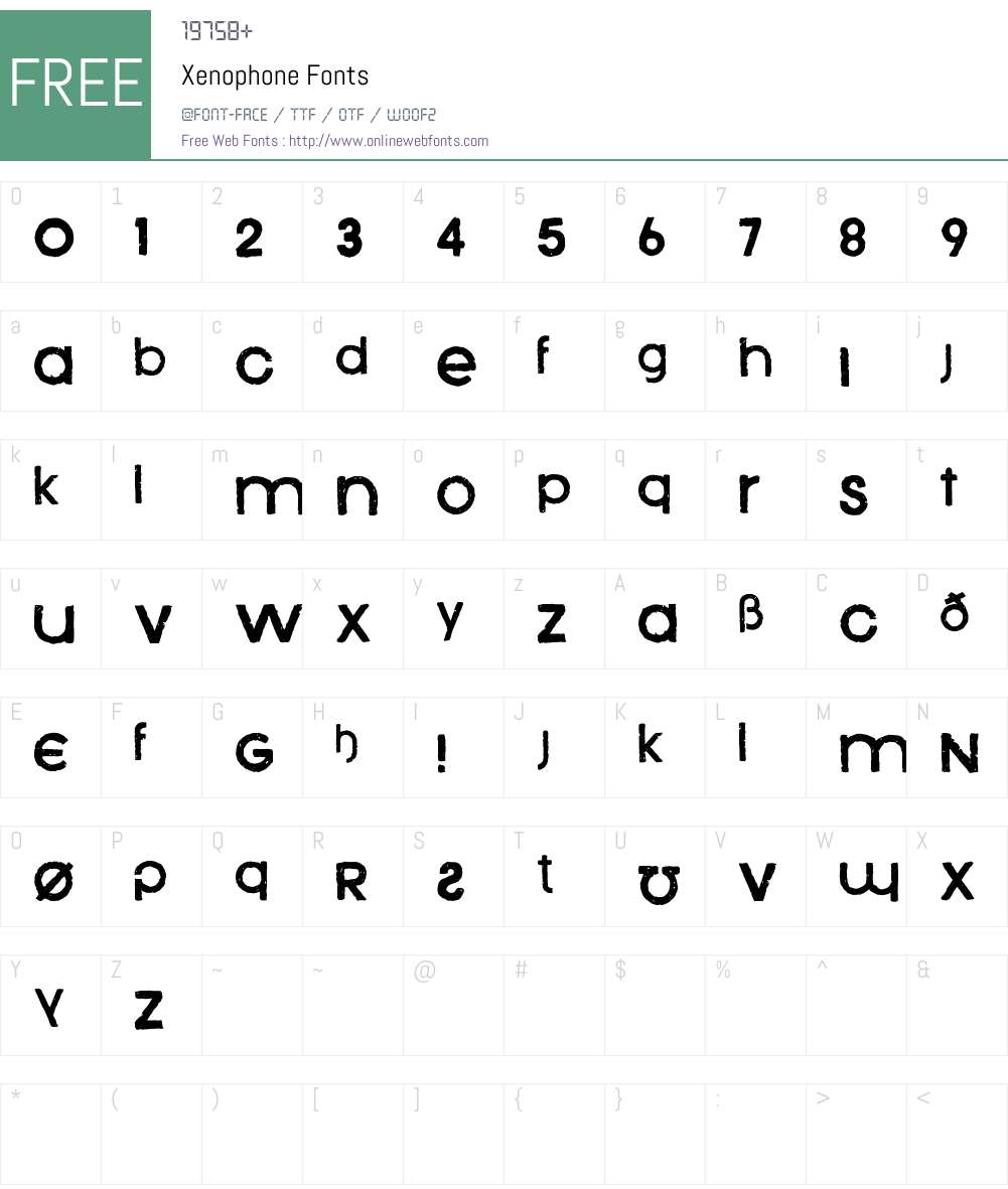 Xenophone Font Screenshots