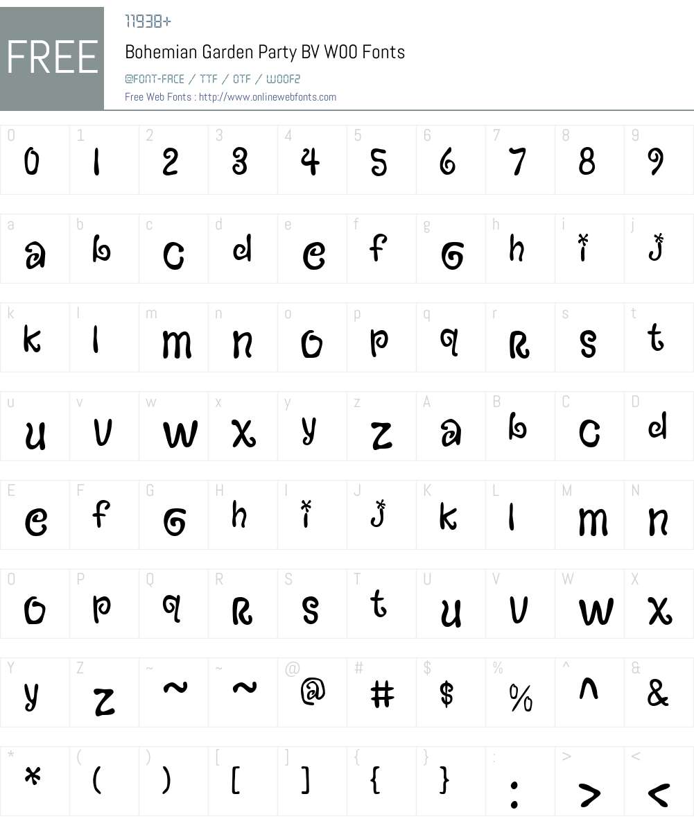 Bohemian Garden Party BV Font Screenshots