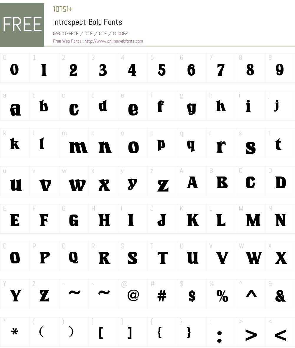 Introspect Font Screenshots
