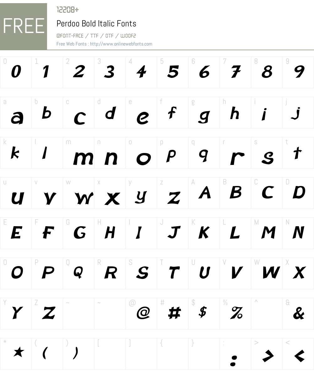 Perdoo Font Screenshots