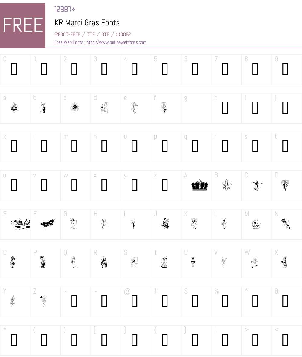 KR Mardi Gras Font Screenshots