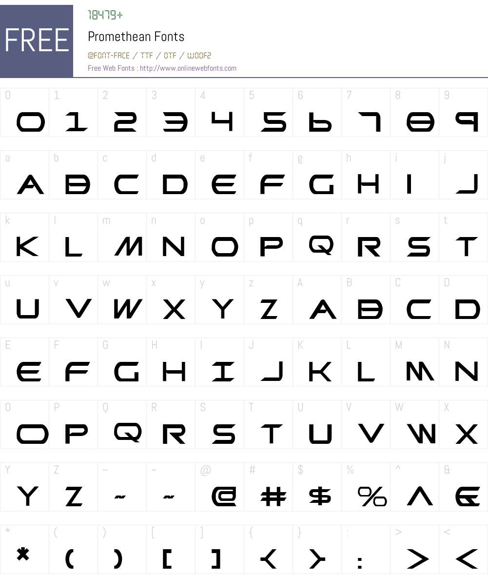 Promethean Font Screenshots