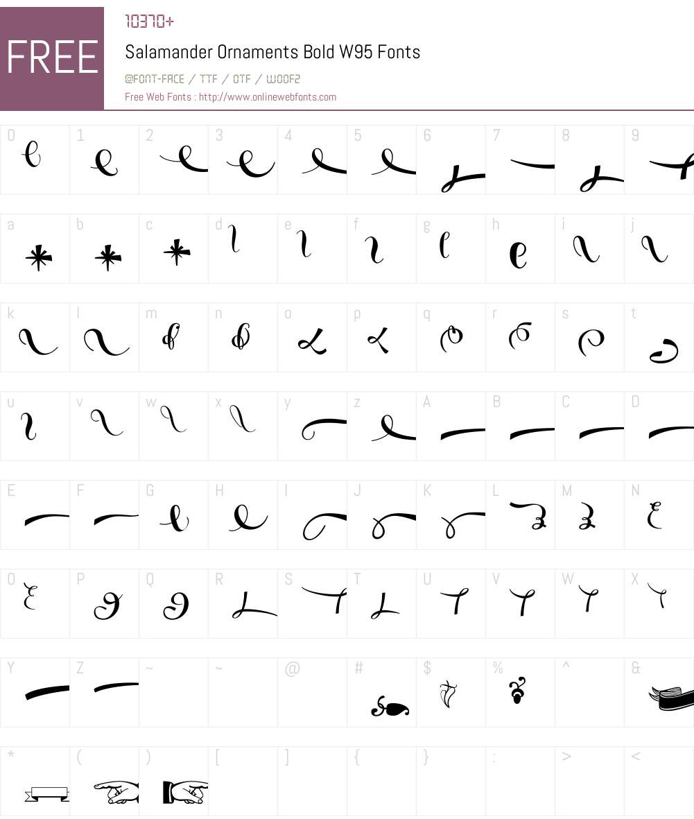 SalamanderOrnamentsBoldW Font Screenshots