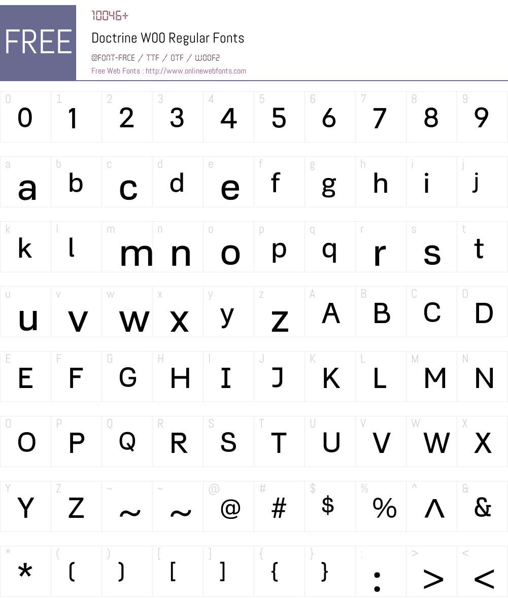 DoctrineW00-Regular Font Screenshots