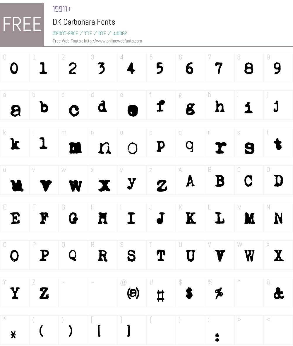 DK Carbonara Font Screenshots