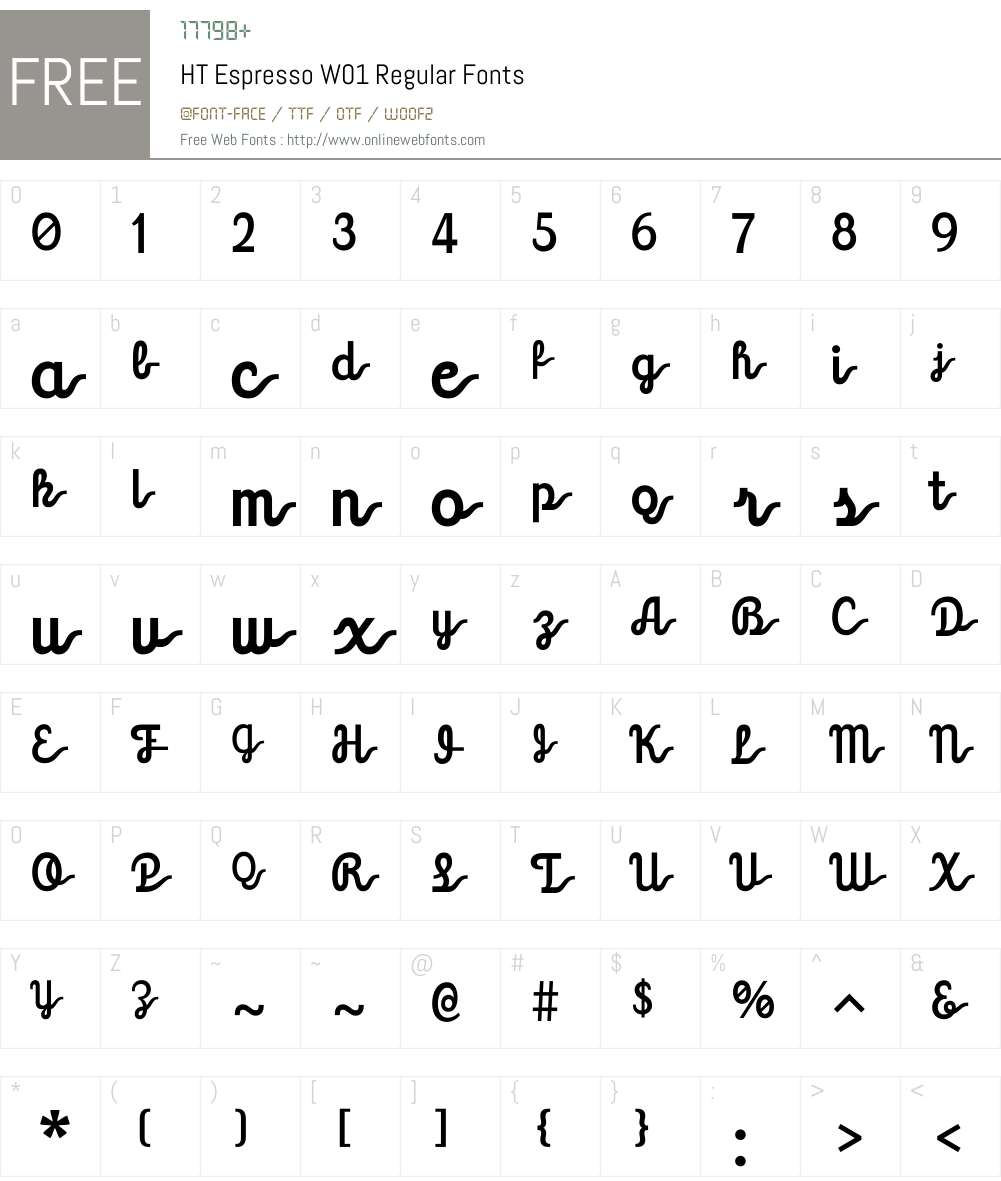 HTEspressoW01-Regular Font Screenshots