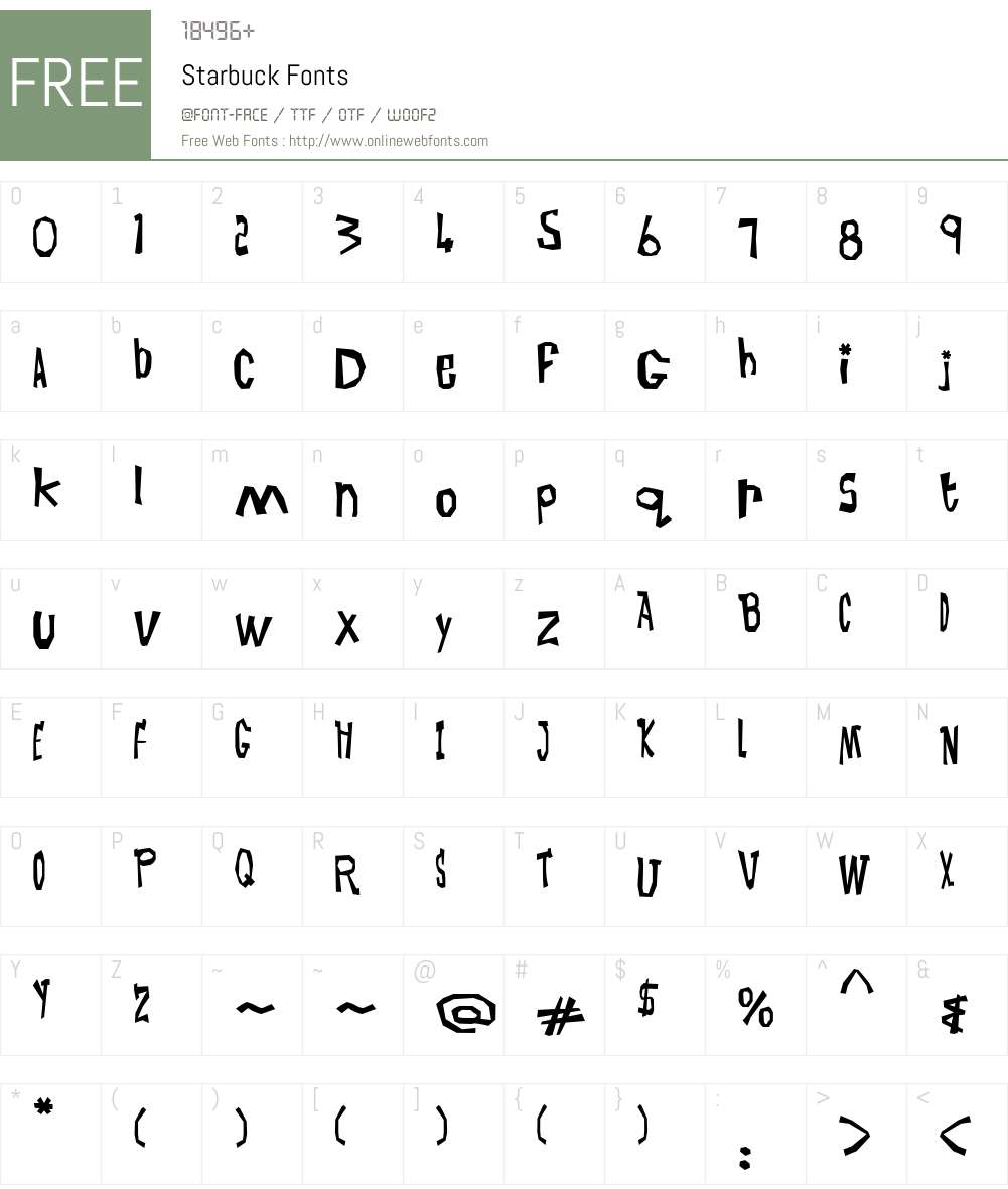 Starbuck Font Screenshots