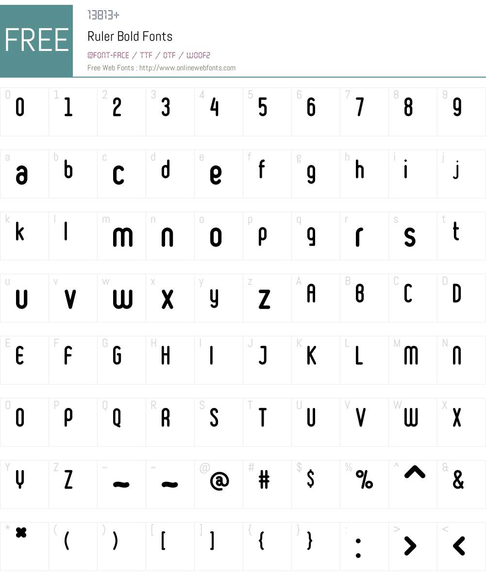 Ruler Font Screenshots