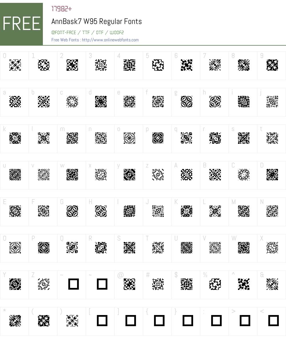 AnnBask7 Font Screenshots