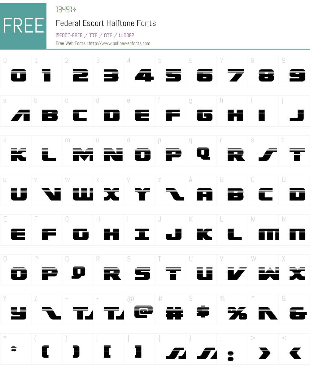 Federal Escort Halftone Font Screenshots