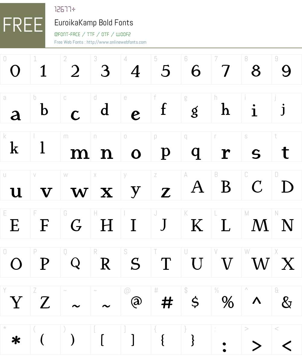 EuroikaKamp Font Screenshots