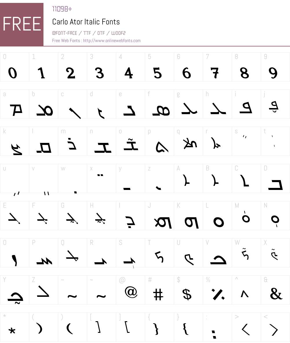Carlo Ator Font Screenshots