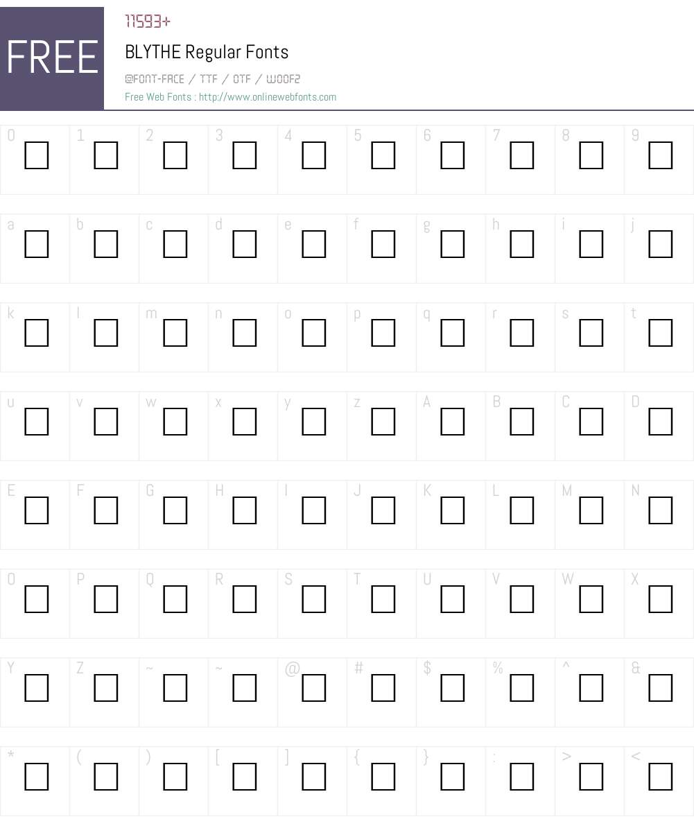 BLYTHE Font Screenshots