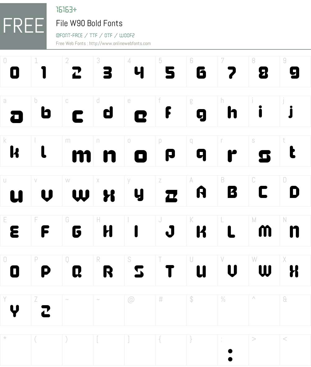 FileW90-Bold Font Screenshots