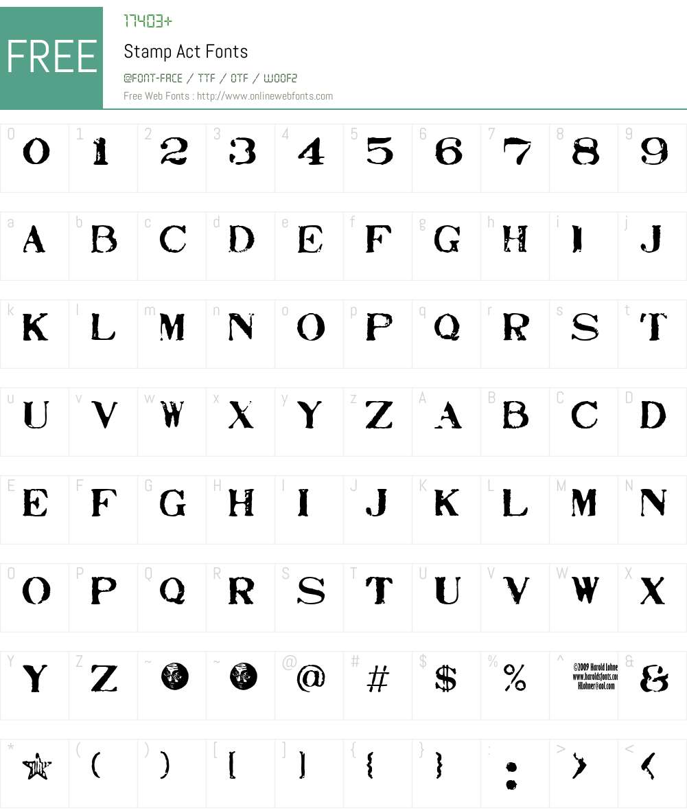 Stamp Act Font Screenshots