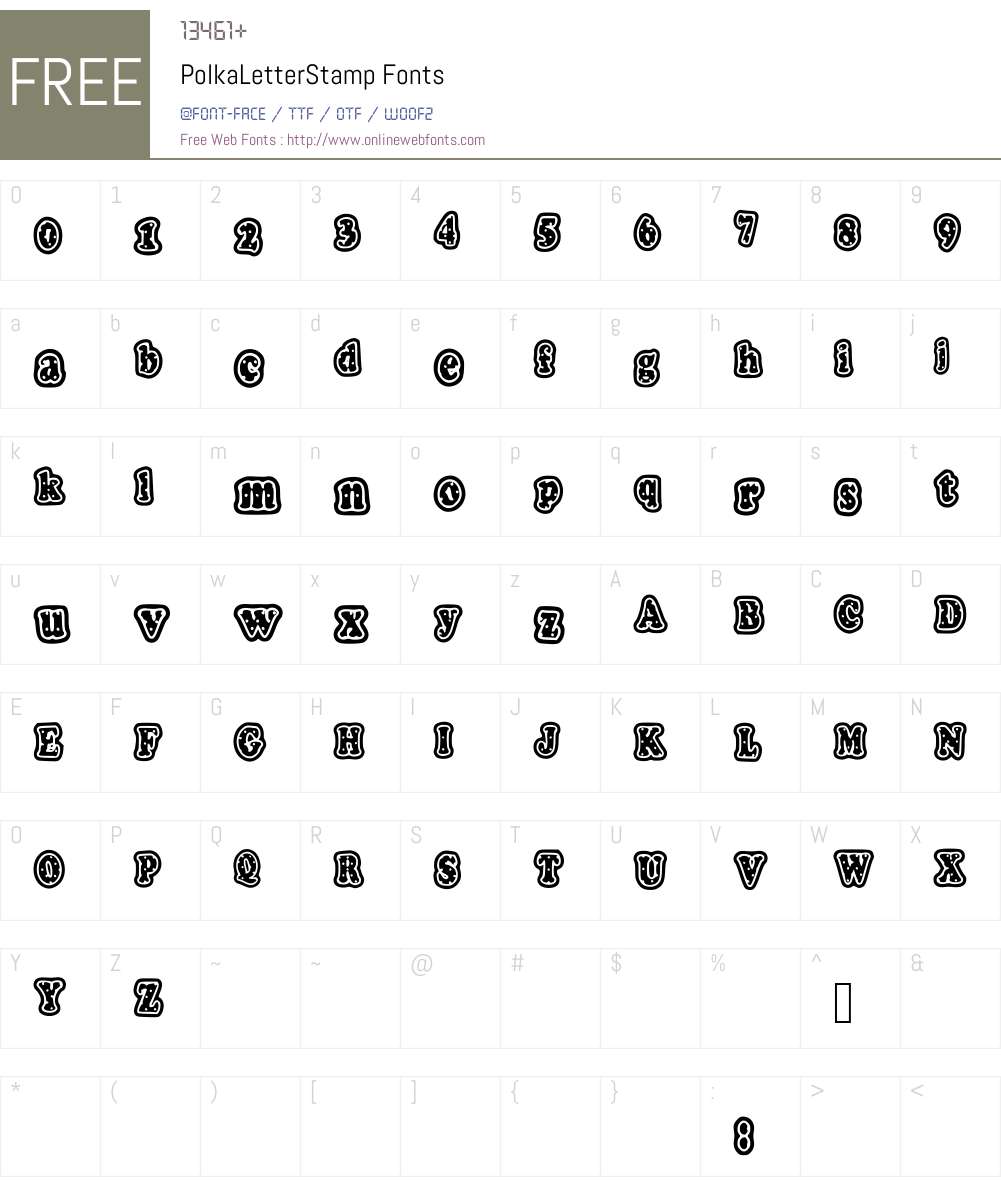 PolkaLetterStamp Font Screenshots