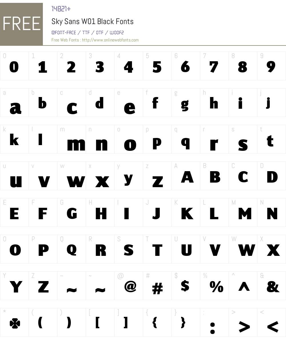 SkySansW01-Black Font Screenshots