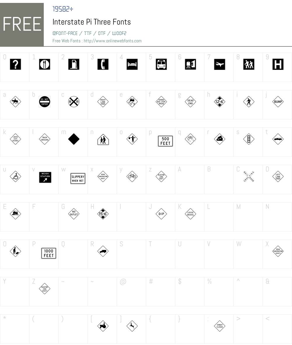 Interstate Pi Three Font Screenshots