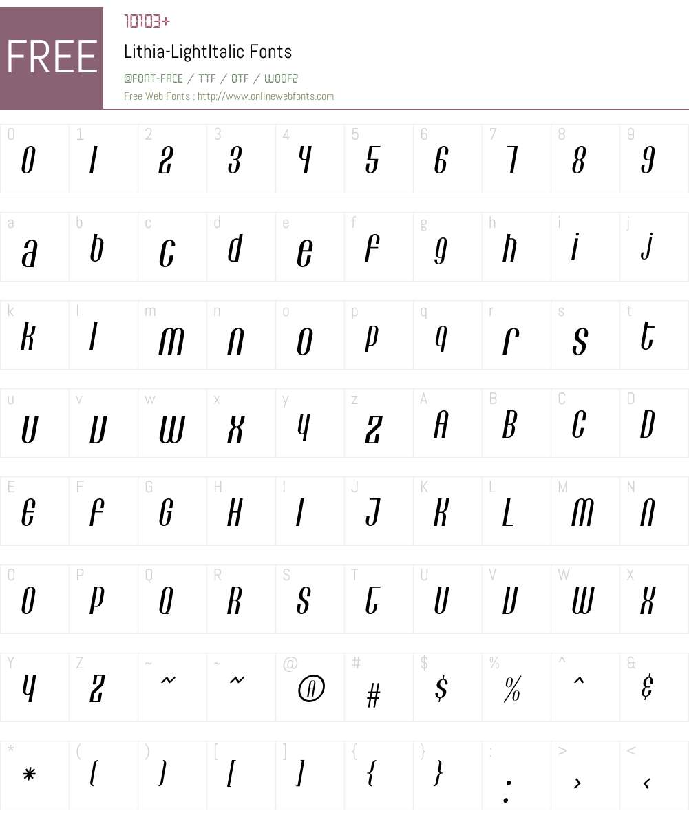Lithia Font Screenshots