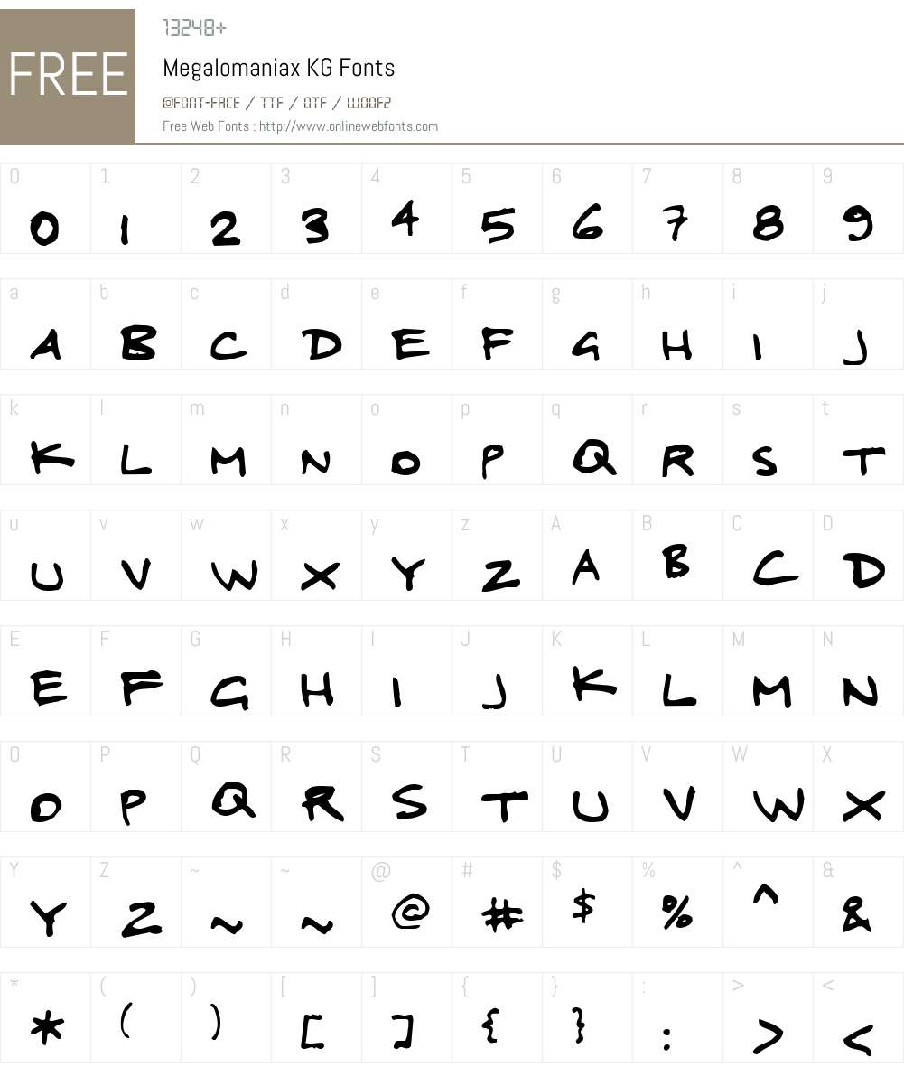 Megalomaniax KG Font Screenshots