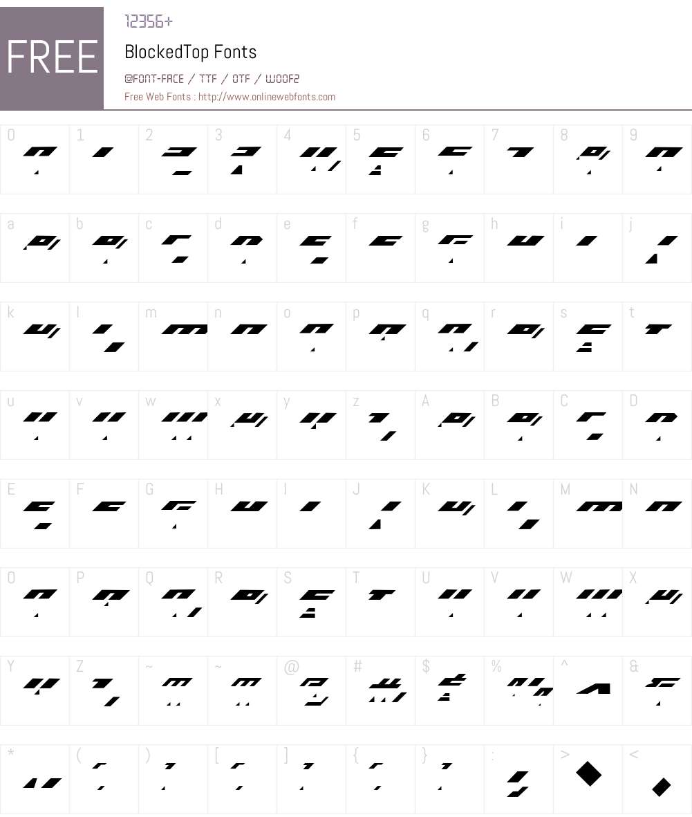 BlockedTop Font Screenshots