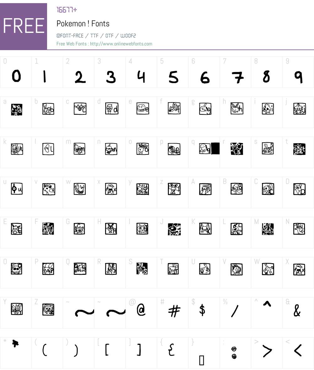 Pokemon ! Font Screenshots