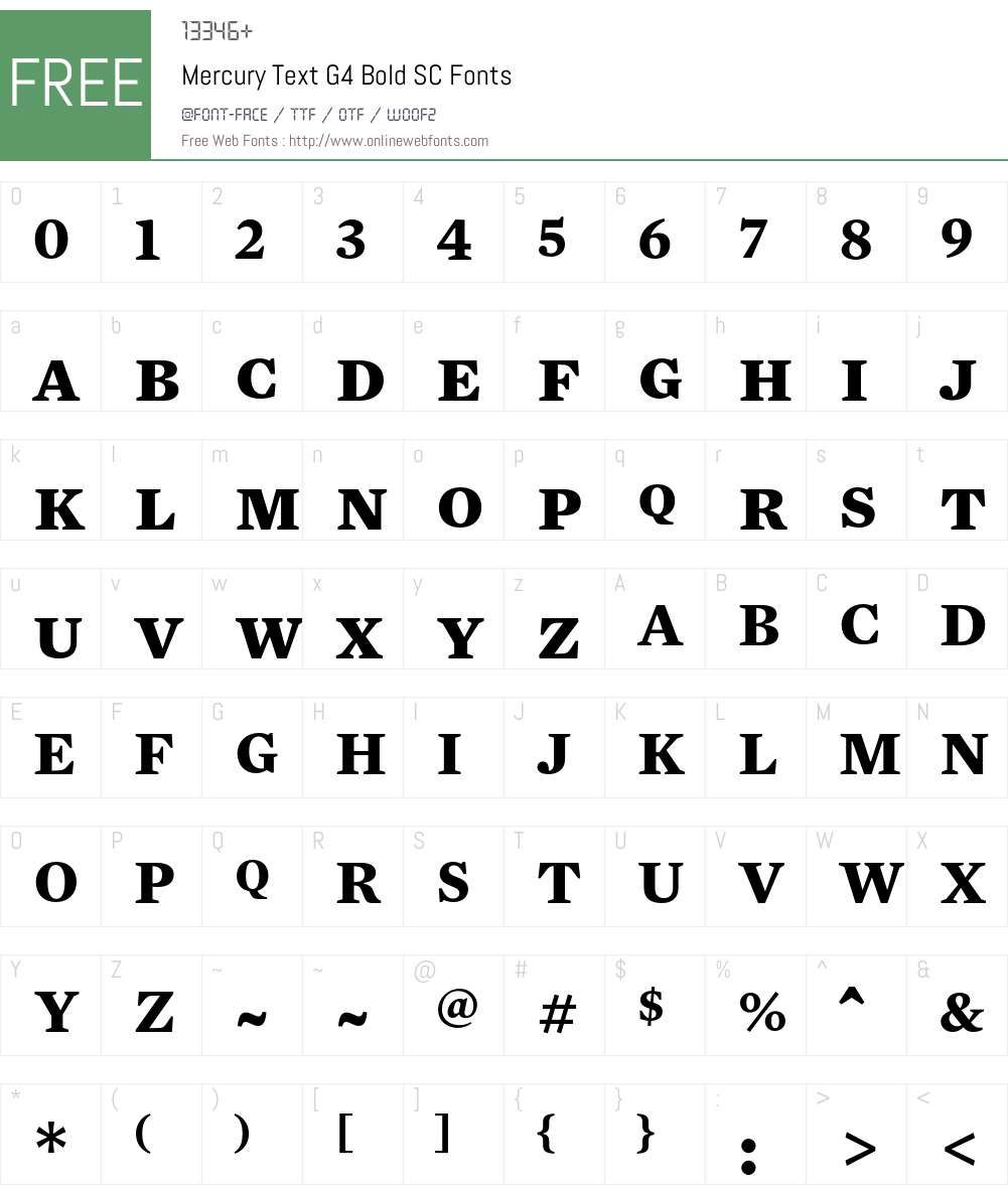 Mercury Text G4 Font Screenshots