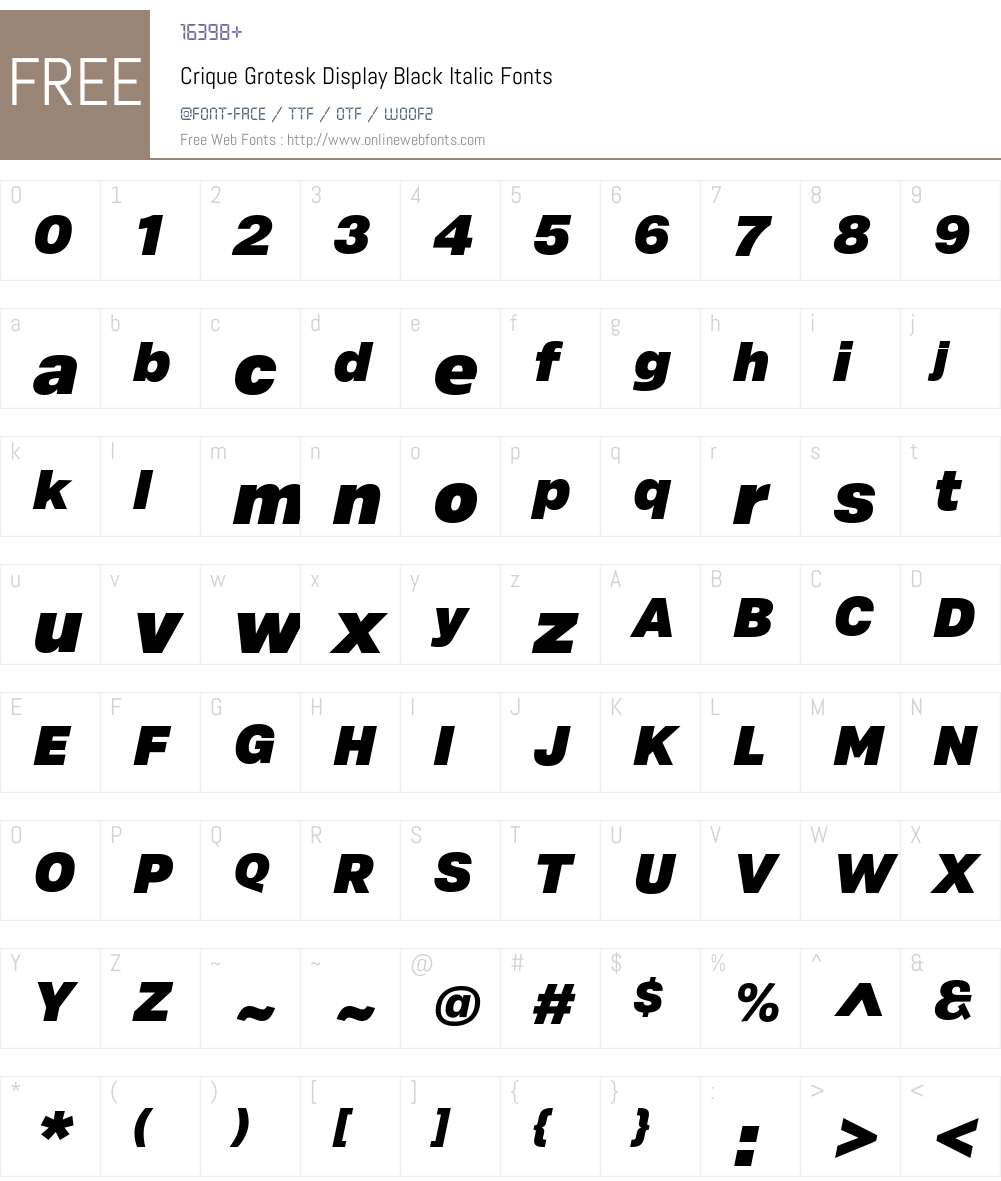 Crique Grotesk Display Font Screenshots