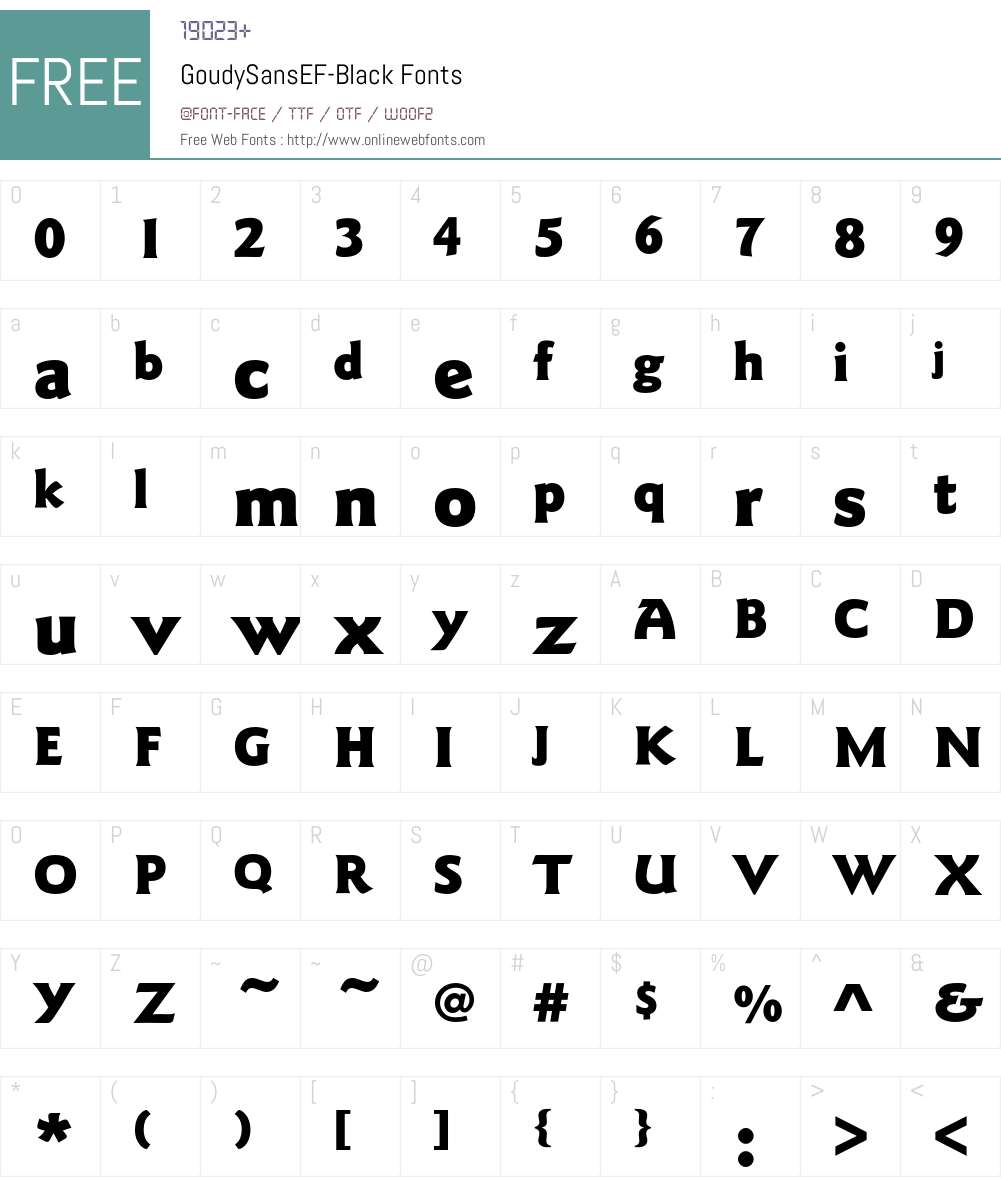 GoudySansEF Font Screenshots