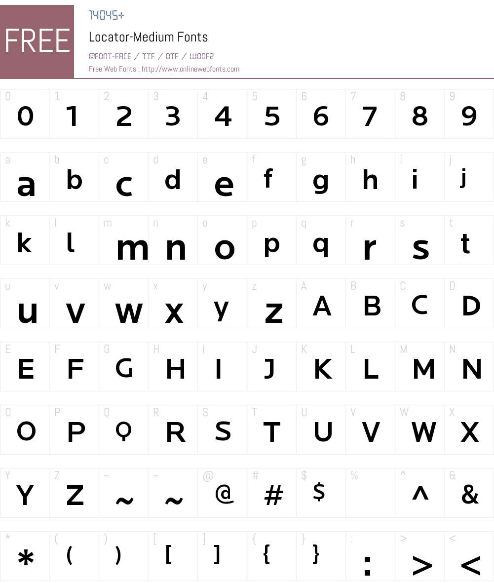 Locator Font Screenshots