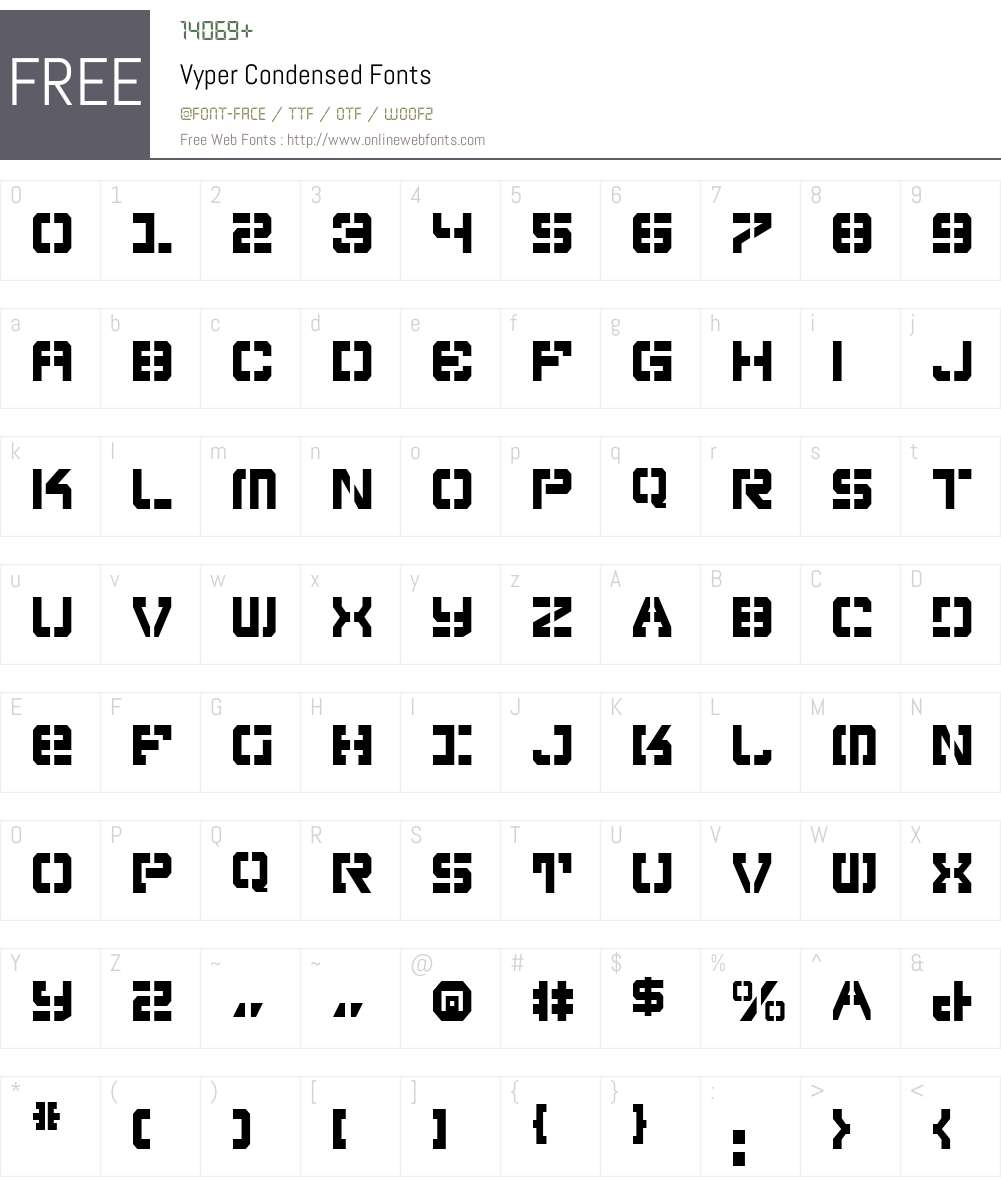 Vyper Condensed Font Screenshots