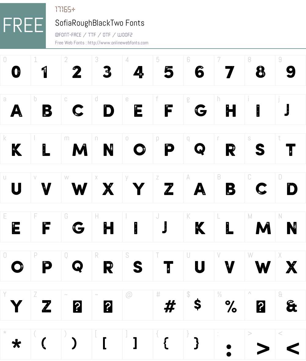 SofiaRoughBlackTwo Font Screenshots
