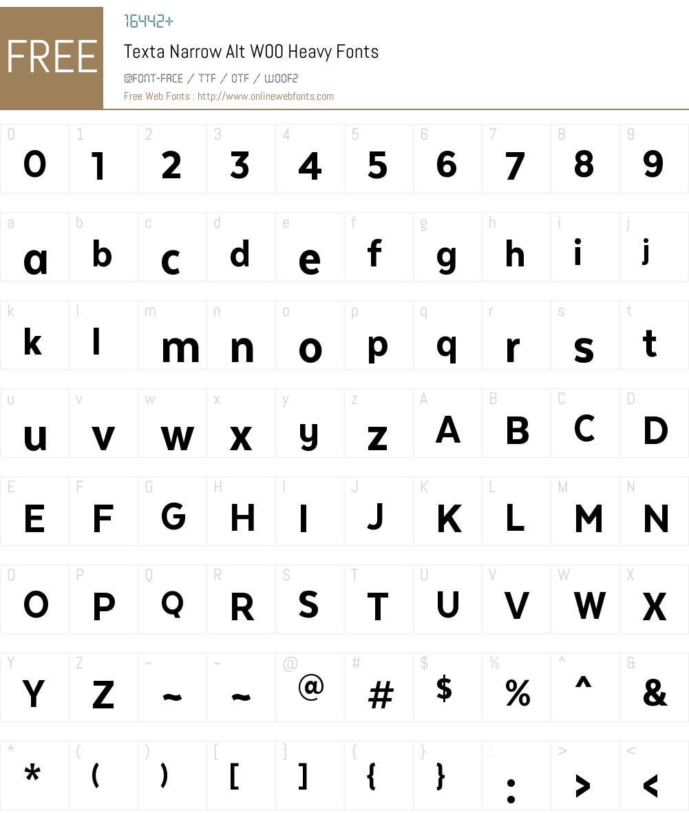 TextaNarrowAltW00-Heavy Font Screenshots
