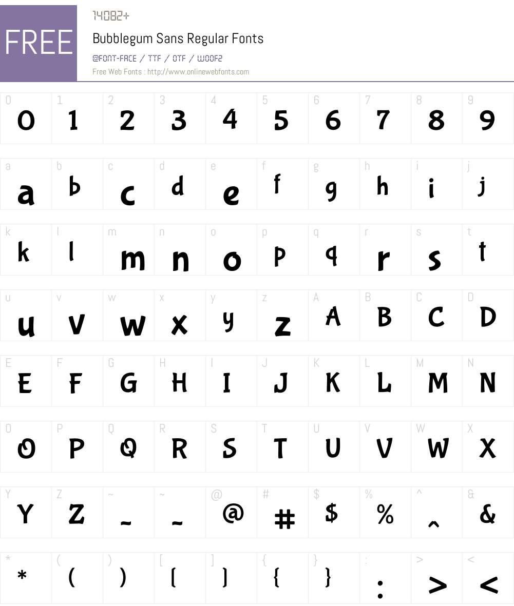 Bubblegum Sans Font Screenshots