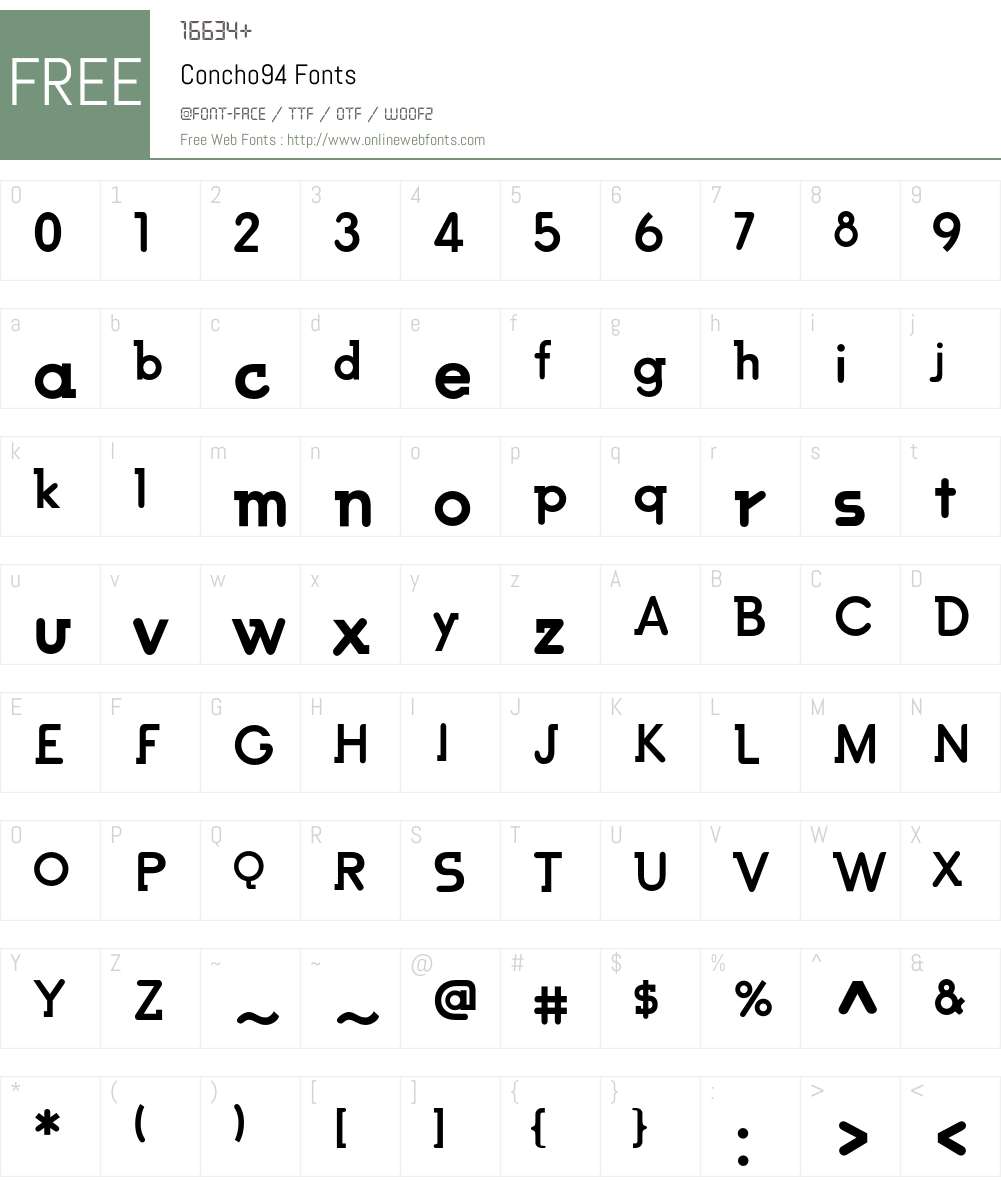 Concho Font Screenshots