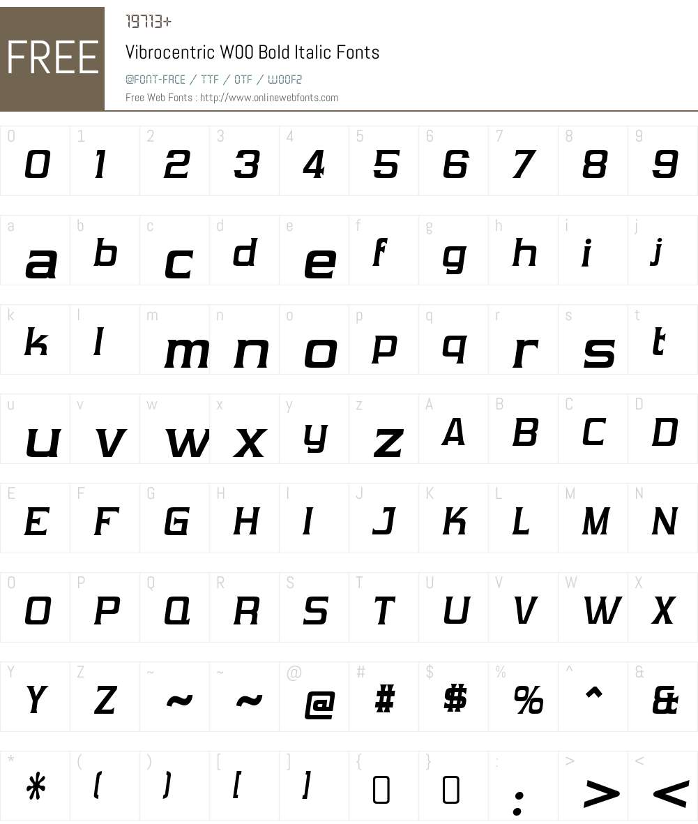 VibrocentricW00-BoldItalic Font Screenshots