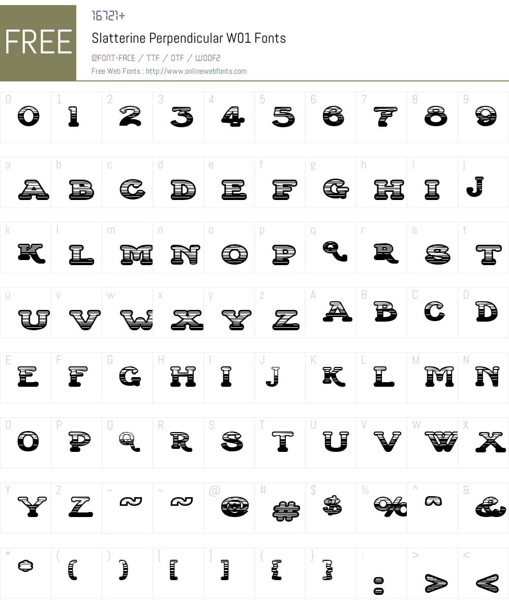 SlatterinePerpendicularW01 Font Screenshots
