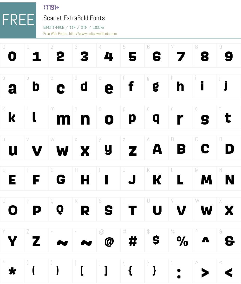 Scarlet-ExtraBold Font Screenshots